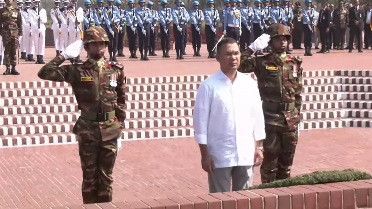 জাতীয় স্মৃতিসৌধে প্রধানমন্ত্রী তারেক রহমানের শ্রদ্ধা