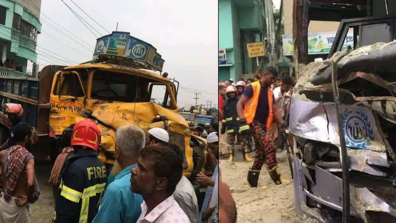 টাঙ্গাইলে বাস-ট্রাক সংঘর্ষে সুপারভাইজার ও হেলপার নিহত
